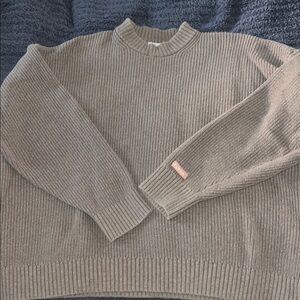 Lunya unisex brown Crewneck Sweater large/xl  cottonsilk